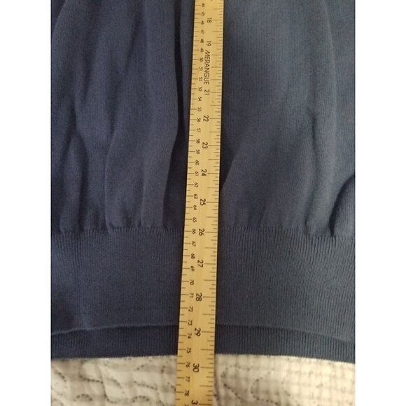 Woolovers Blue Striped Cotton Cashmere Sweater Mens XL - Picture 6 of 8